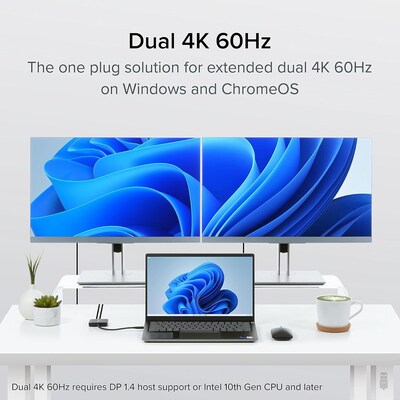 Plugable USB-C to Dual 4k HDMI MST Display Adapter (USBC-MSTH2)