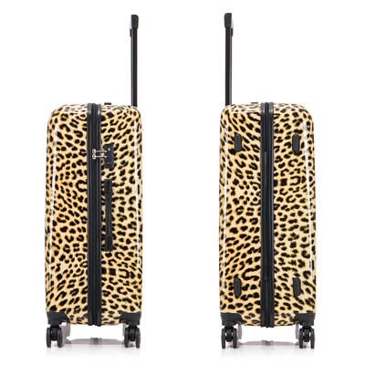 InUSA Prints 3-Piece Hardside Spinner Luggage Set, TSA Checkpoint Friendly, Cheetah Animal Print (IUAPCSML-CHE)