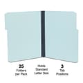 Staples 60% Recycled Heavyweight File Folders, 1/3-Cut Tab, Letter Size, Blue, 25/Box (ST606798)