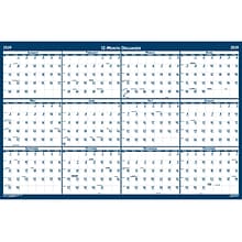 2024 House of Doolittle 33 x 66 Yearly Wet-Erase Wall Calendar, White/Blue (3962-24)