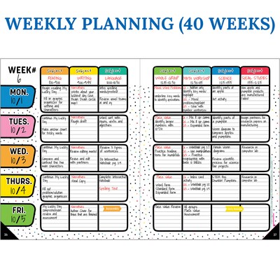 Carson Dellosa Education Happy Place Undated Lesson Planner, 10.9" x 8.9", 128 Pages (CD-105034)
