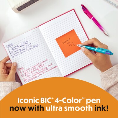 BIC 4-Color Smooth Gradient Retractable Ballpoint Pen, Assorted Ink, 12/Pack (MMSG11-AST)