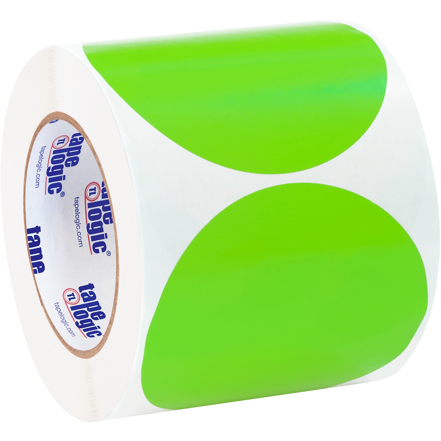 Tape Logic 4 Circle Inventory Label, Fluorescent Green, 500/Roll (DL615J)