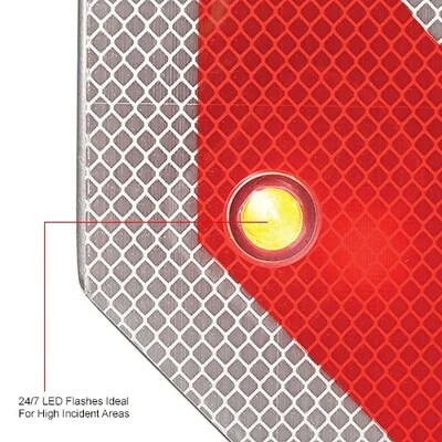Global Industrial 30" Solar Flashing LED Stop Sign, Octagon (708312)