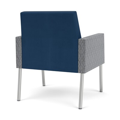 Lesro Mystic Lounge Vinyl Guest Chair, Patriot Plus Blue Ridge/Adler Gray Flannel (ML1101.SSV-02PPBR.03PPBR.04ADGF)