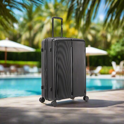 DUKAP Airley 29.92" Hardside Suitcase, 4-Wheeled Spinner, TSA Checkpoint Friendly, Black (DKAIR00L-BLK)