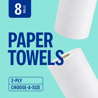 Perk™ Choose-A-Size Paper Towels, 2-ply, 116 Sheets/Roll, 8 Rolls/Pack (PK55113)