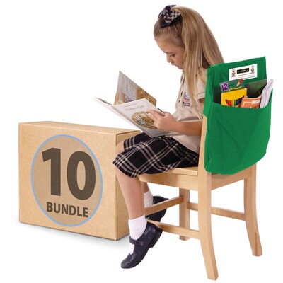 Seat Sack Seat Storage, 16 x 12 x 4, Green, 10/Pack (20112BUNDLE)