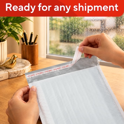 Quill Brand® 8.5"W x 11"L Self-Sealing Bubble Mailer, #2, 25/Carton (ST56609B)