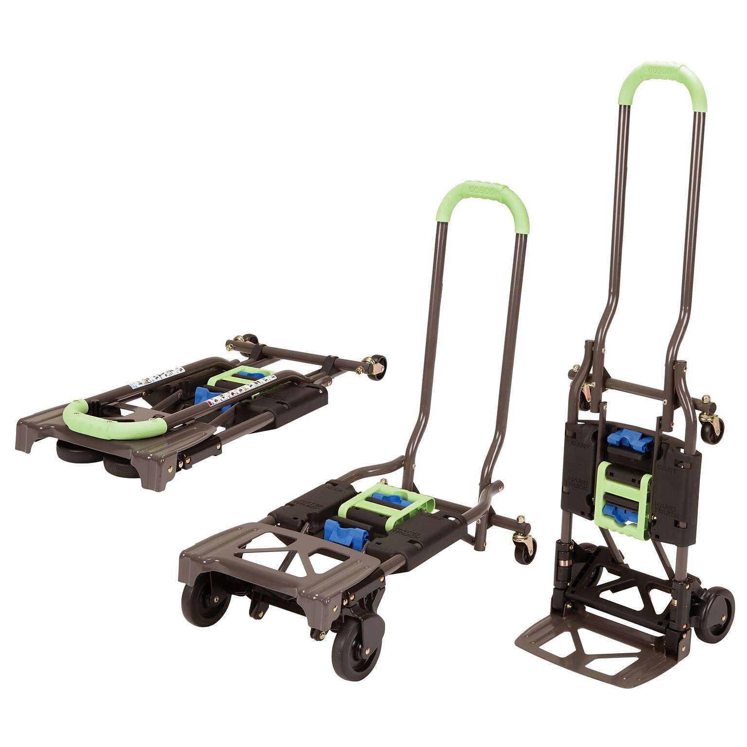 Cosco Shifter Convertible Hand Truck, 300 lb. Capacity, Black/Green (12222PBG1E)