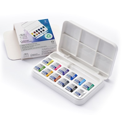 Winsor and Newton Cotman Watercolor Paint Palette, Assorted Colors, 13 Pieces/Set (WNX0390658)