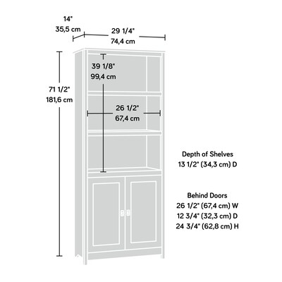 Sauder Cottage Road 71"H 5-Shelf Bookcase with Adjustable Shelves, Mystic Oak (422476)
