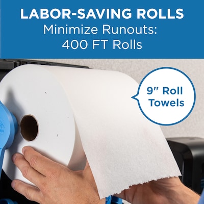 Pacific Blue Ultra Hardwound Paper Towels, 1-ply, 400 ft./Roll, 6 Rolls/Carton (26610)