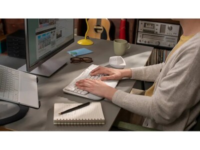 Logitech Wave Keys Wireless Ergonomic Keyboard, Off-White (920-012275)