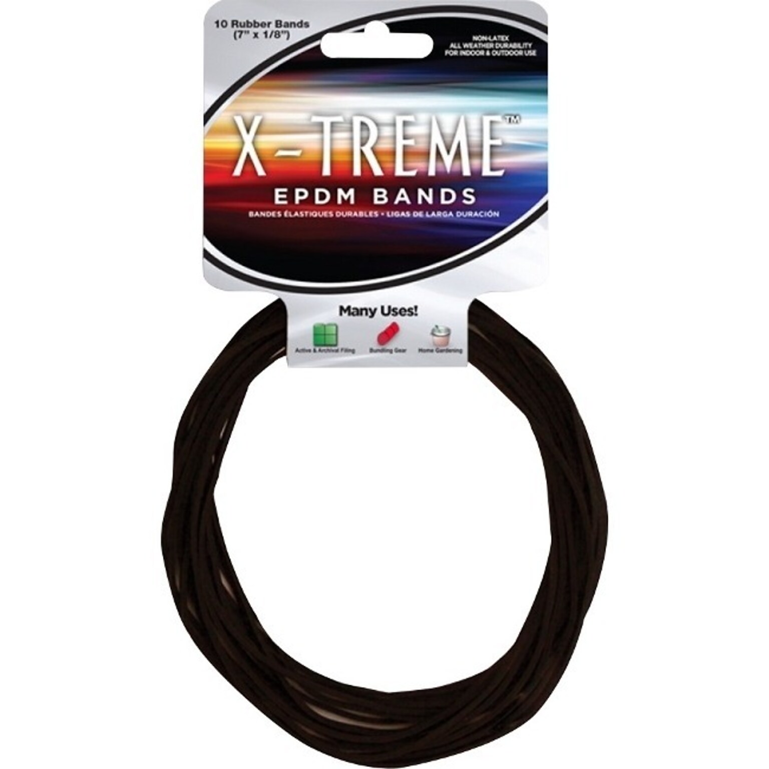 Alliance X-Treme EPDM Multi-Purpose #117B Rubber Bands, 7 x 1/8, Non-Latex, Black, 10/Pack (02002)