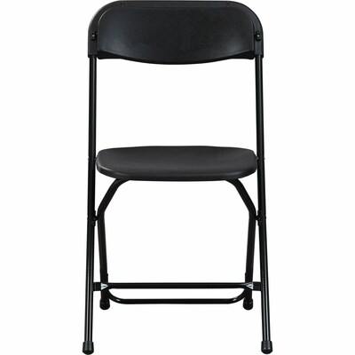 Lorell Injection-Molded Folding Chairs, Black, 4/Carton (LLR62534)