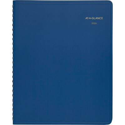 2026 AT-A-GLANCE 7 x 8.75 Monthly Planner, Faux Leather Cover, Blue (70-124-20-26)