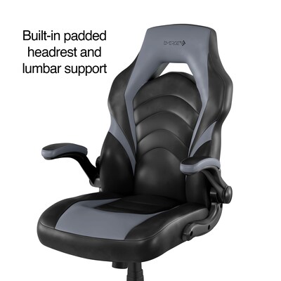 PU Leather Racing Gaming Chair with Lumbar Support and Flip Up