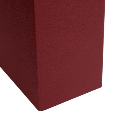 Lalia Home Lexington 21" Leather Base Modern Bedside Table Lamp, White Fabric Shade, Feit LED Bulb, Red (LHT-3008-RE-LB)