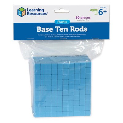 Learning Resources Blue Plastic Base Ten Rod, Set of 50 (LER0925)