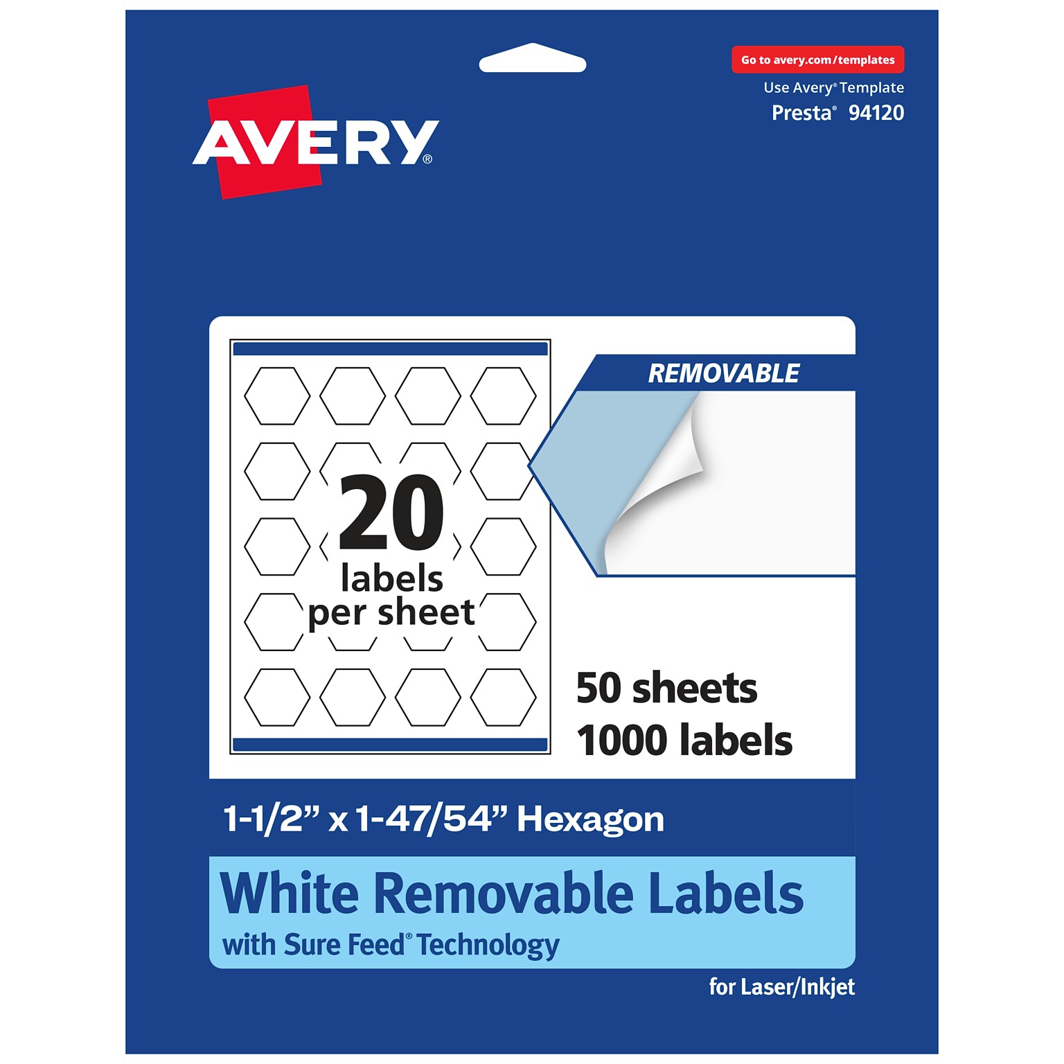 Avery Laser/Inkjet Decorative Edge Multipurpose Labels, 1-1/2 x 1-47/54, White, 1000 Labels/Box (94120)