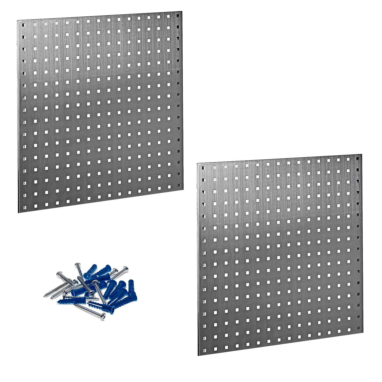 Triton Products LocBoard 24 x 24 x 9/16 Stainless Steel Square Hole Pegboards, 2/Set (LB1-S)