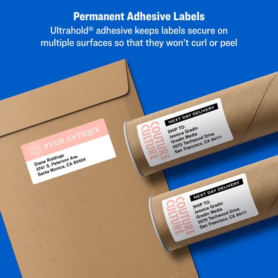 Avery TrueBlock Laser Shipping Labels, 5-1/2" x 8-1/2", White, 2 Labels/Sheet, 500 Sheets/Box (95900)