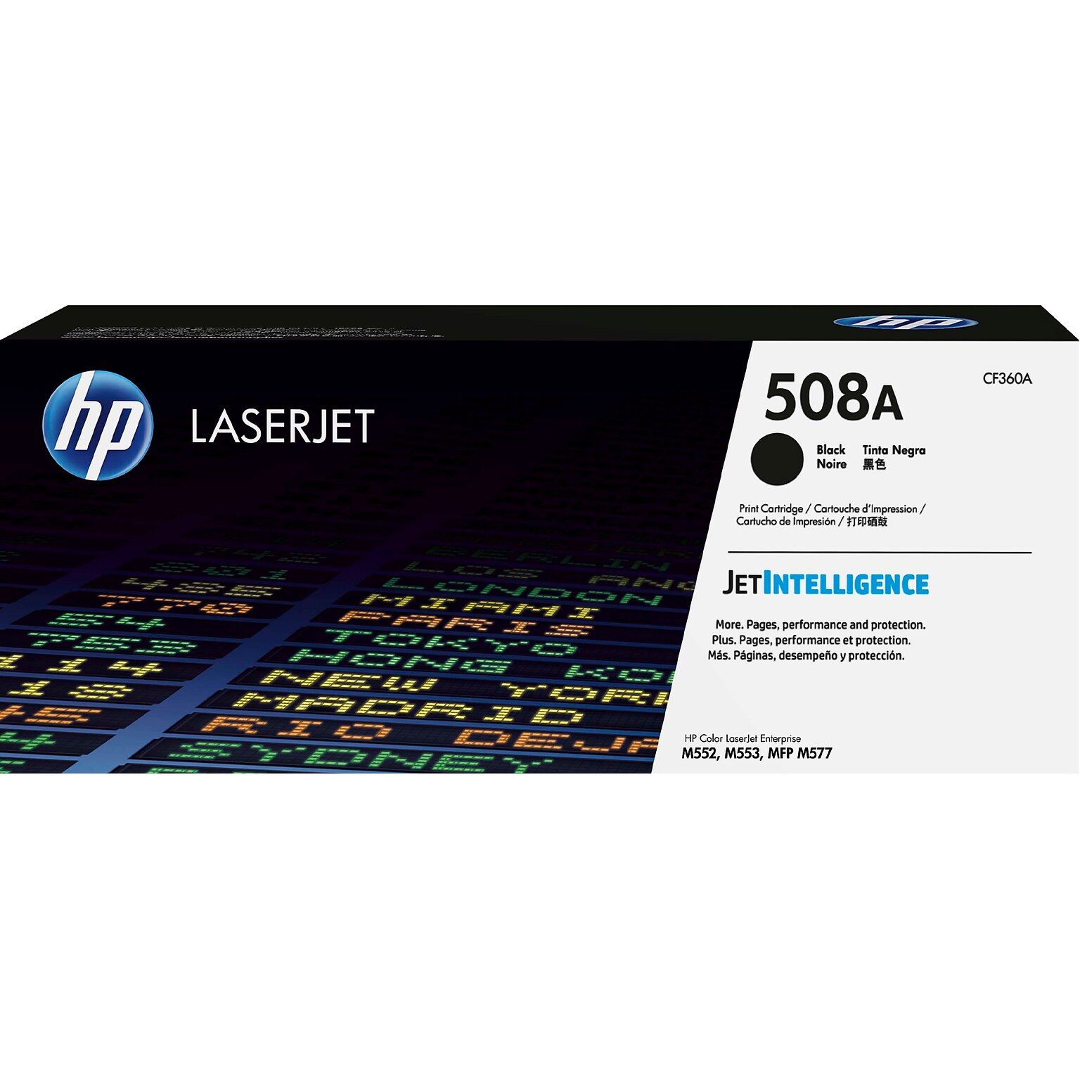 HP 508A Black Standard Yield Toner Cartridge, Prints Up to 6,000 Pages (CF360A)
