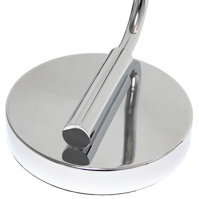 Creekwood Home Vintage Vantage 18.8" Minimalist Industrial Curved Arm Desk Lamp, Feit LED Bulb, Chrome (CWD-1014-CH-LB)