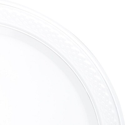 JAM Paper 7" Plastic Plates, Clear, 80 Plates/Pack (7255320678g)