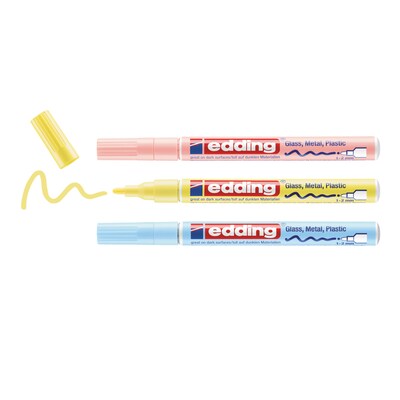 edding 751 Series Oil Based Gloss Paint Marker, Fine Tip, Pastel Colors, 3/Pack (EDD47513099)