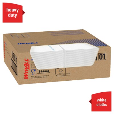 WypAll CriticalClean Foodservice Cloths, 12.5" x 23.5", White, 100 Sheets/Box (51631)