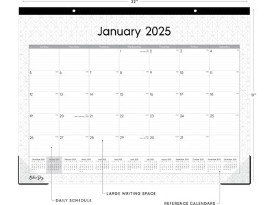 2025 Blue Sky Enterprise 22 x 17 Monthly Desk Pad Calendar, White/Gray (111294-25)