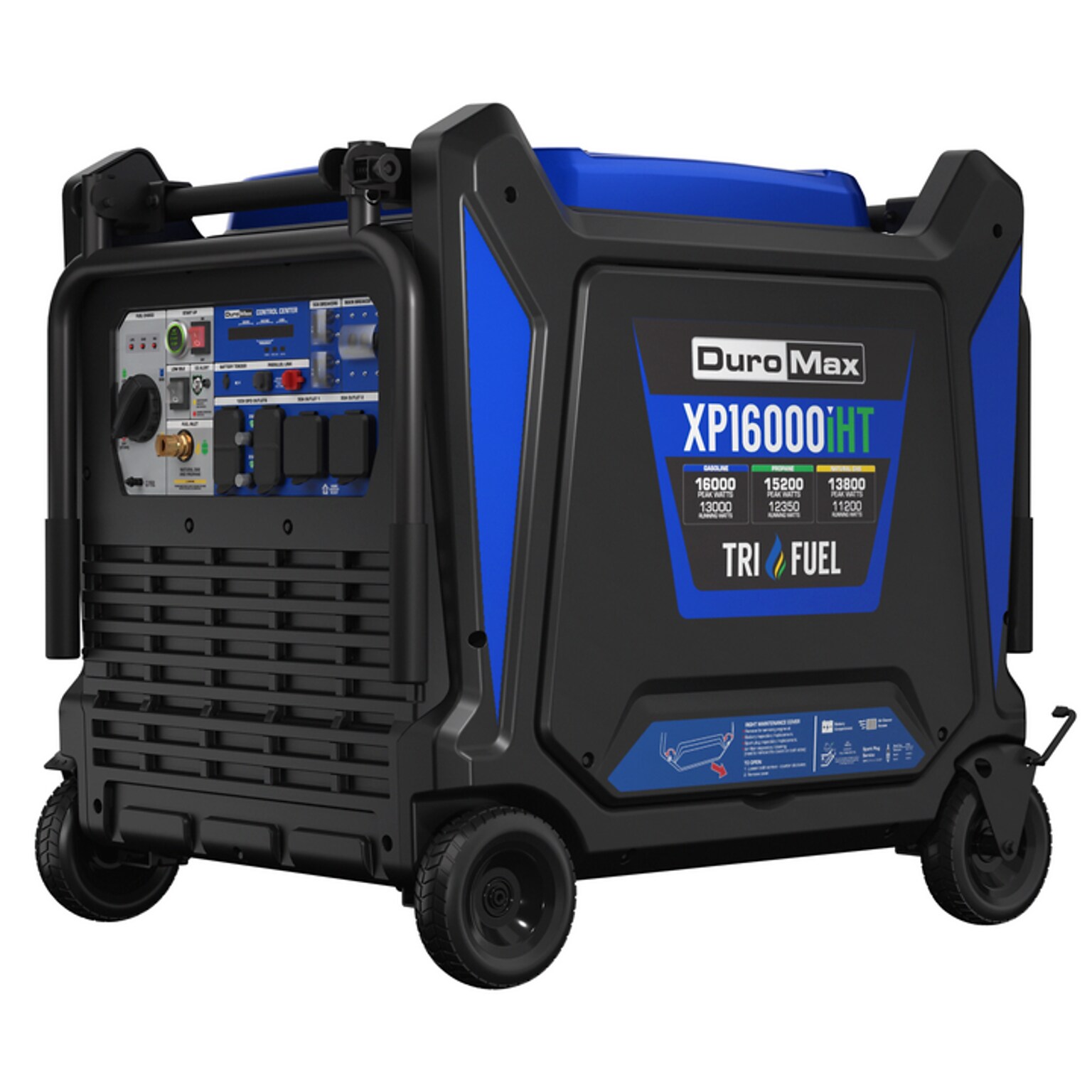 DuroMax V-Twin Tri Fuel Portable Digital Inverter Generator, Electric Start, 16000 Watts (XP16000iHT)