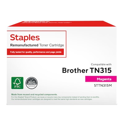 Staples Remanufactured Magenta High Yield Toner Cartridge Replacement for Brother TN-315 (TRTN315M/STTN315MDS)