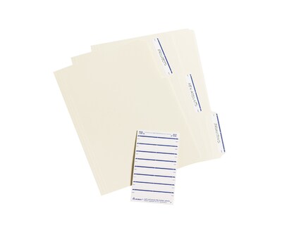 Avery Easy Peel Laser/Inkjet File Folder Labels, 2/3" x 3-7/16", White/Blue, 252 Labels/Pack (5200)