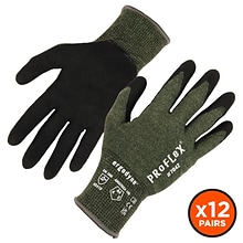 Ergodyne ProFlex 7042 Nitrile Coated Cut-Resistant Gloves, ANSI A4, Heat Resistant, Green, Small, 12