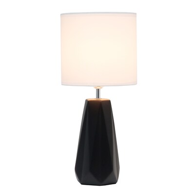 Simple Designs Ceramic Prism Table Lamp, Black (LT2082-BLK)