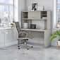 Bush Business Furniture Echo 60"W Credenza Desk with Hutch, Gray Sand (ECH030GS)