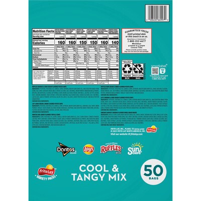 Frito Lay Cool and Tangy Mix Variety Pack, 50 oz., 50/Pack (220-02669)