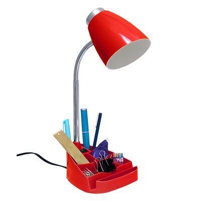 Creekwood Home 18.5" Flexible Gooseneck Organizer Desk Lamp with Stand, Red (CWD-1001-RE)