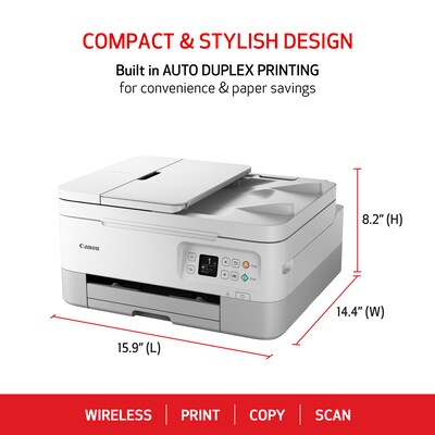 Canon PIXMA TR7020a Wireless Color Inkjet Printer, All-In-One, Print, Scan, Copy (TR7020A WHITE)