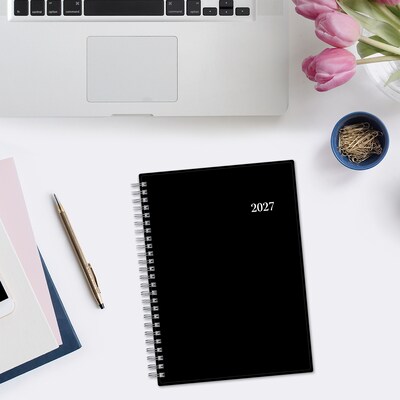 2027 Blue Sky Blue Sky Enterprise 5.875" x 8.625" Calendar Year Weekly & Monthly Planner, Plastic Cover, Black (131793-27)