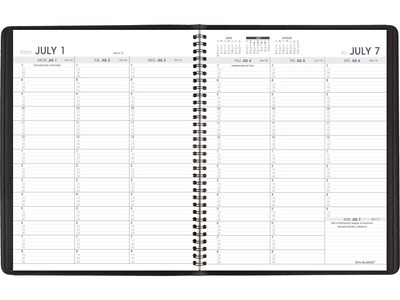 2024-2025 AT-A-GLANCE 7" x 8.75" Academic Weekly Appointment Book, Faux Leather Cover, Black (70-958-05-25)