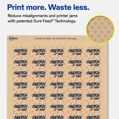 Avery Rectangle Laser/Inkjet Multipurpose Labels, Kraft Brown, 50 Labels/Sheet, 15 Sheets/Pack (19479311159)