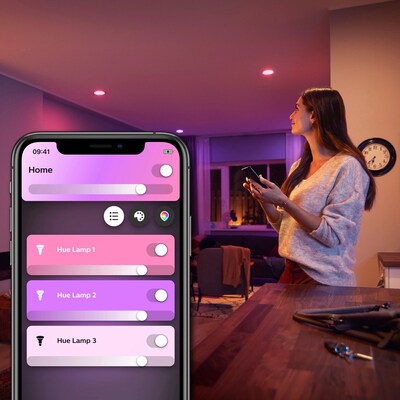 Philips Hue 85W Equivalent E26 LED Smart Bulb, White And Color Ambiance, 2/Pk (578096)