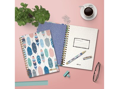 Carpe Diem Feathers 1-Subject Notebook, 7.5" x 9.75", Wide-Ruled, 80 Sheets, Multicolor (9379-CD)