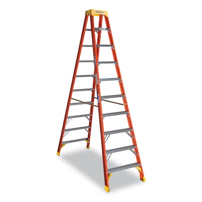 Werner 10 Fiberglass Twin Step Ladder, 300 lbs. Capacity (T6210)
