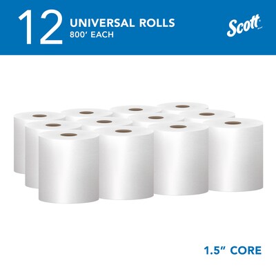 Scott Essential Recycled Hardwound Paper Towels, 1-ply, 800 ft./Roll, 12 Rolls/Carton (01040)