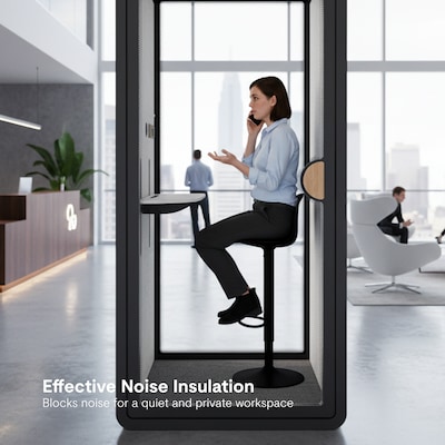 FlexiSpot NeoPod Modular Series 1-Person Privacy Booth, Black (P1FC-3B)